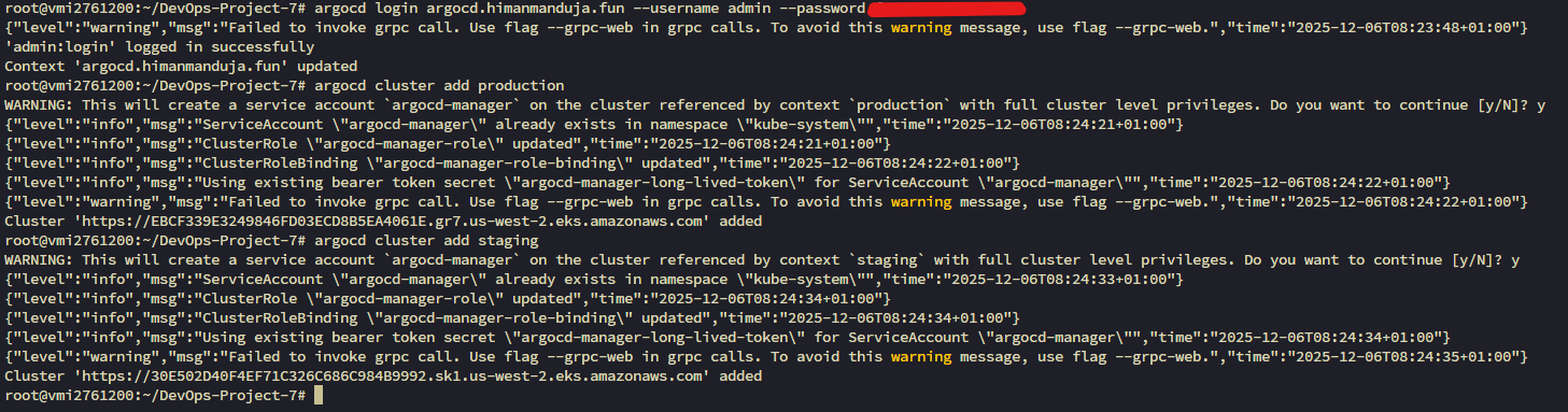 ArgoCD Cluster Setup