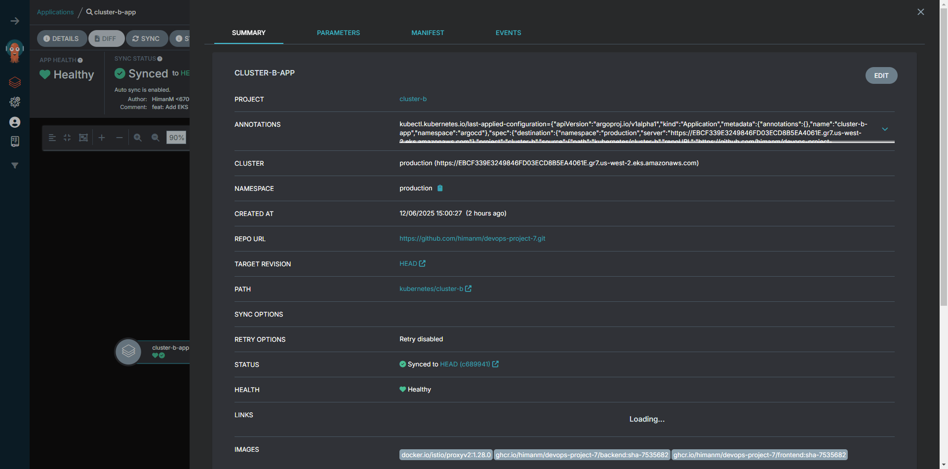 Production Sync Status